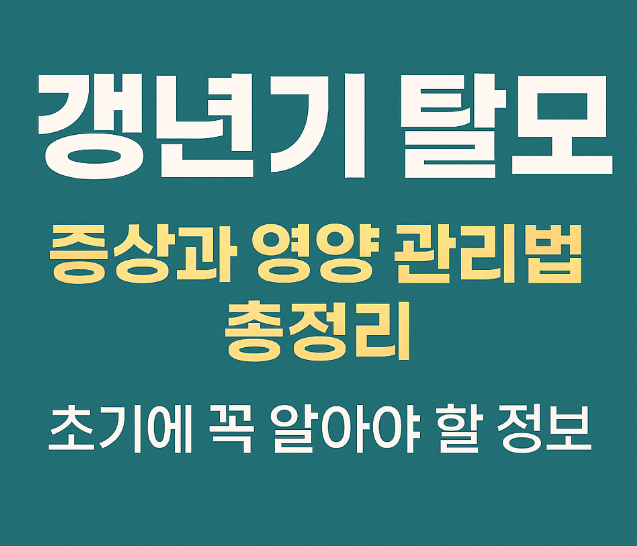 갱년기 탈모 초기증상