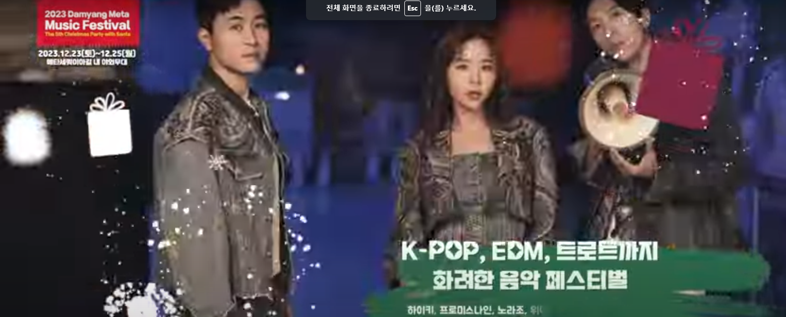 담양메타 뮤직페스티벌 출연 가수