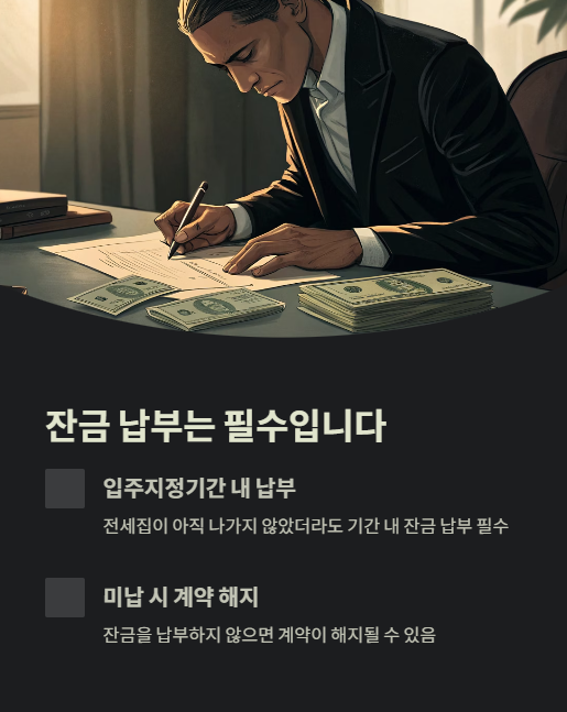 잔금 납부는 필수 입니다