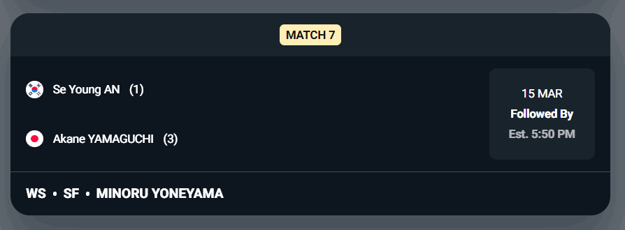 전영오픈 안세영 준결승 4강 중계 시간