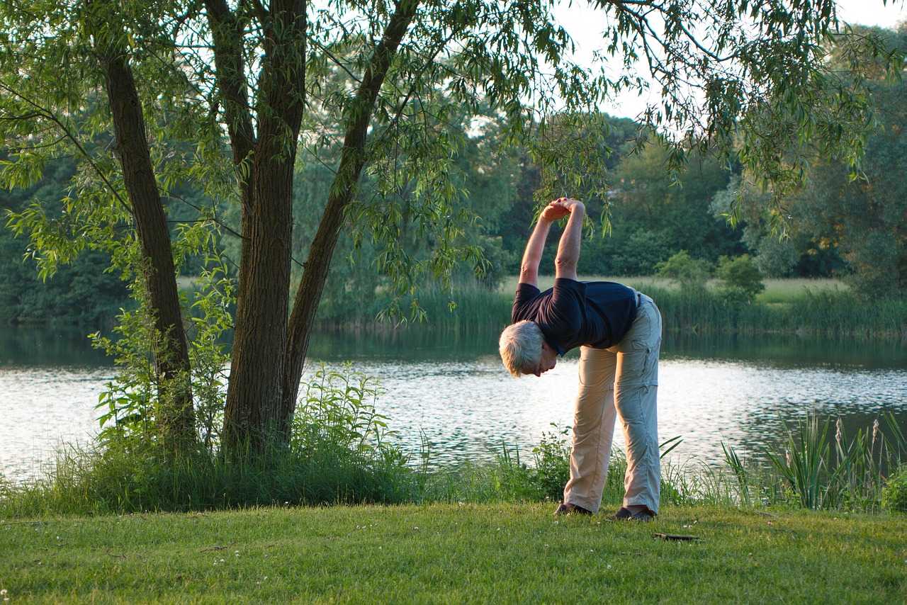 senior woman exercising outdoor 관련 사진