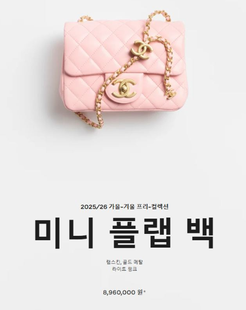 라이트 핑크 미니 플랩백