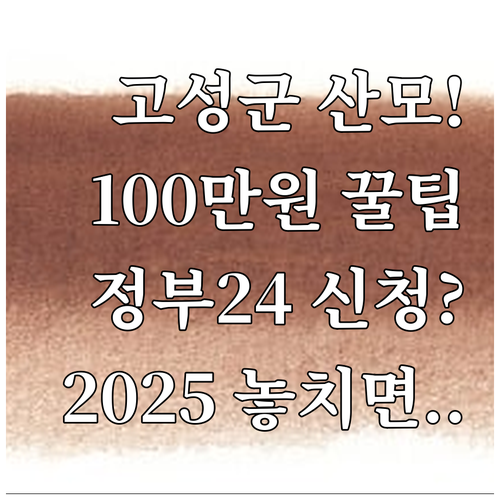 정부24 신청 가능 2025 고성군 ..