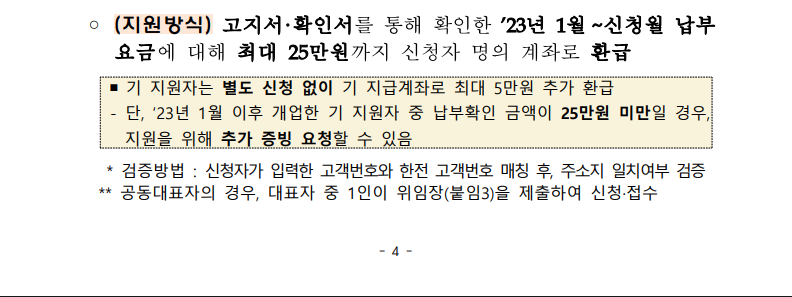 소상공인 전기요금 감면 지원대상 신청방법