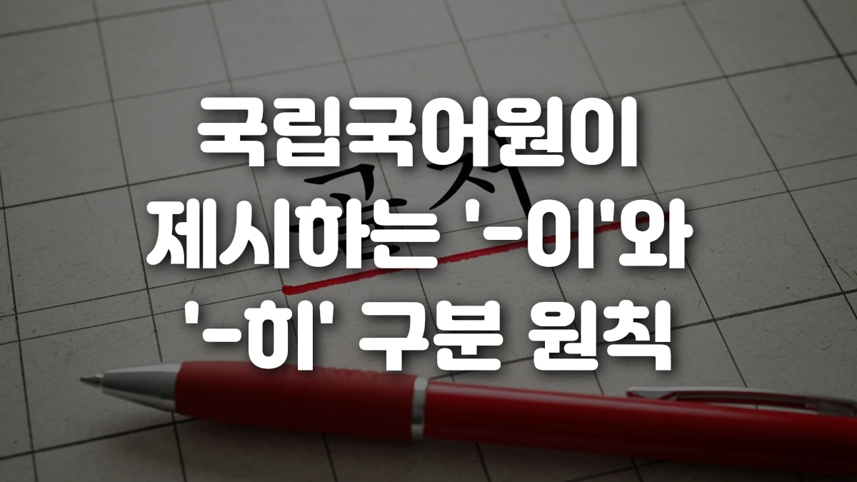 국립국어원이 제시하는 이 와 히 구분 원칙