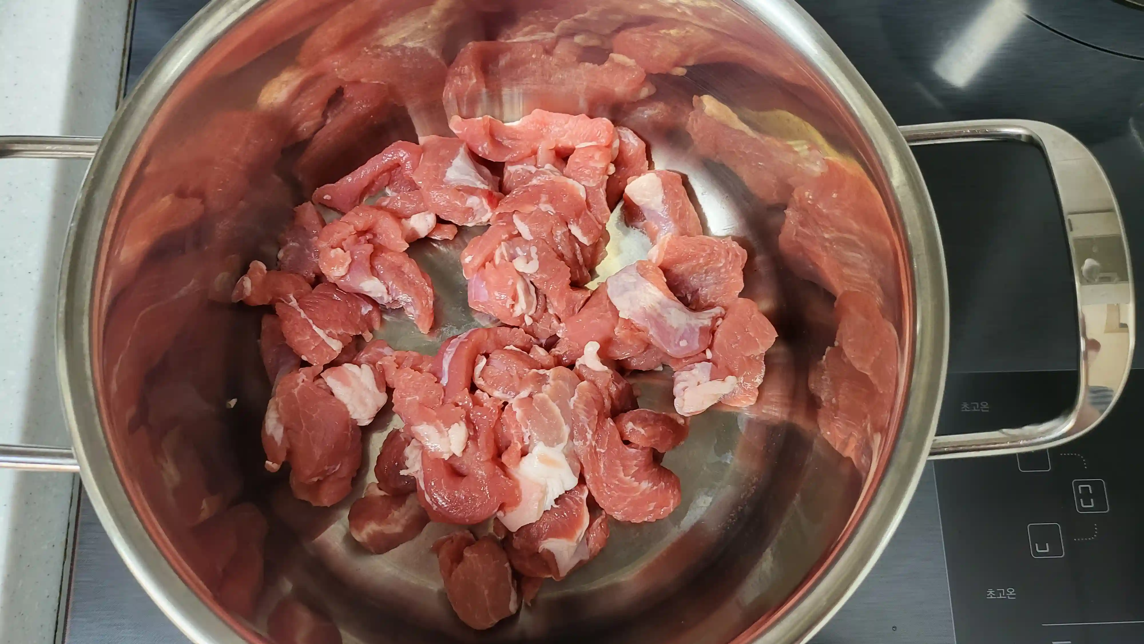 김치, 고기 볶기