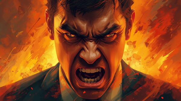 목표와 전략이 방해받을 때 불타오르는 분노에 관한 그림