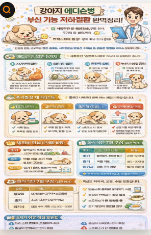 강아지 부신 기능 저하질환 에디슨병 완치 가능 한가요? (정의, 초기증상, 1~4단계, 병원비, 예방법, 화식식단 7일 완벽정리)