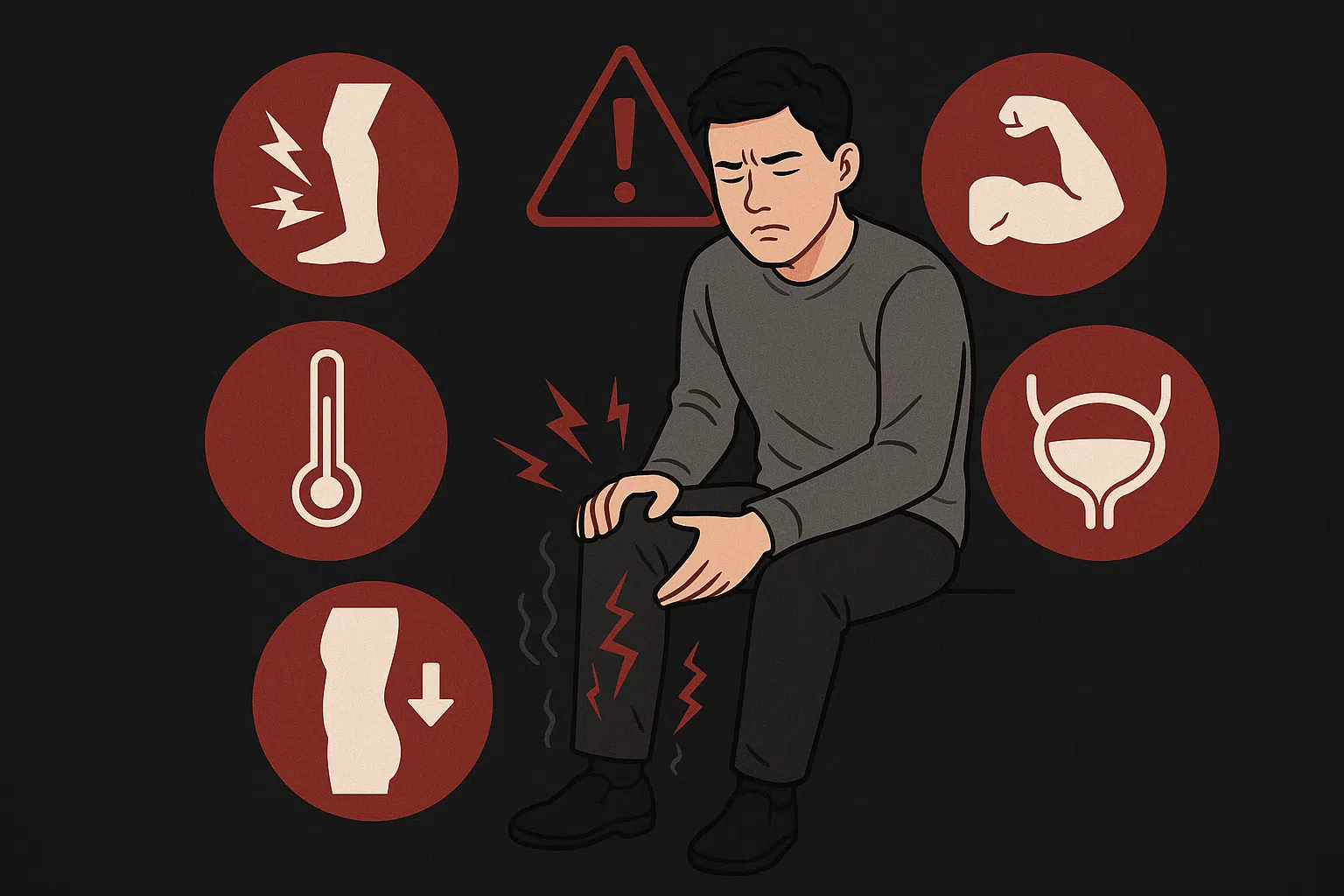 다리 저림·근력 저하·발열·체중 감소·배뇨 장애