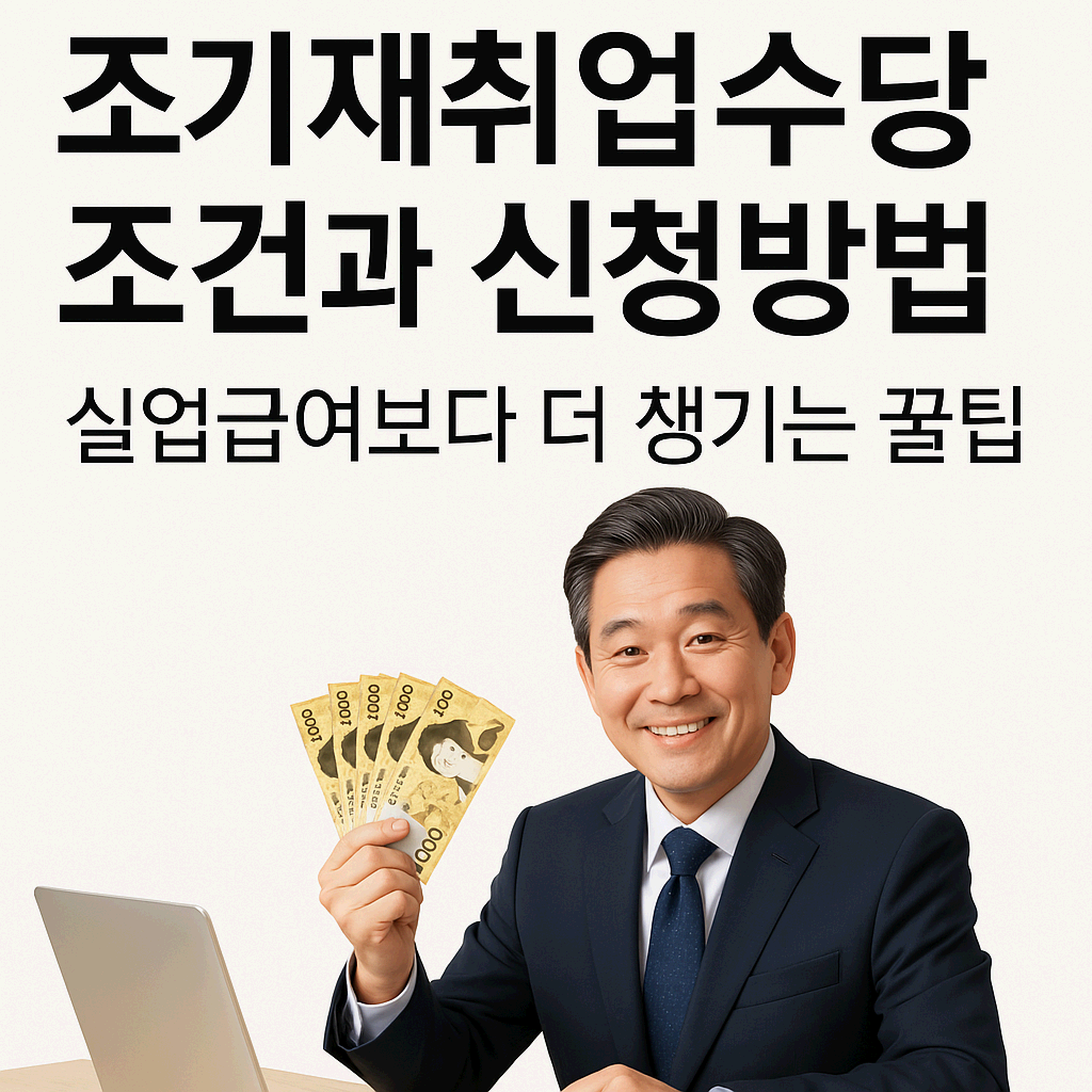 조기재취업수당 조건과 신청방법 – 실업급여보다 더 챙기는 꿀팁