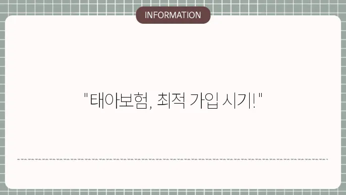 태아보험 가입시기 비교사이트 언제 가입해야 유리할까?
