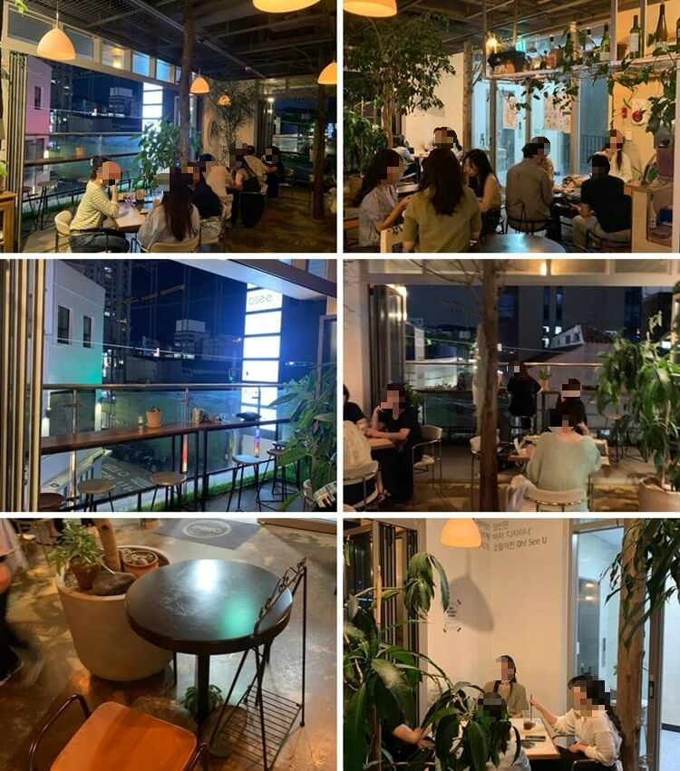 테라스 자리 및 안쪽 자리