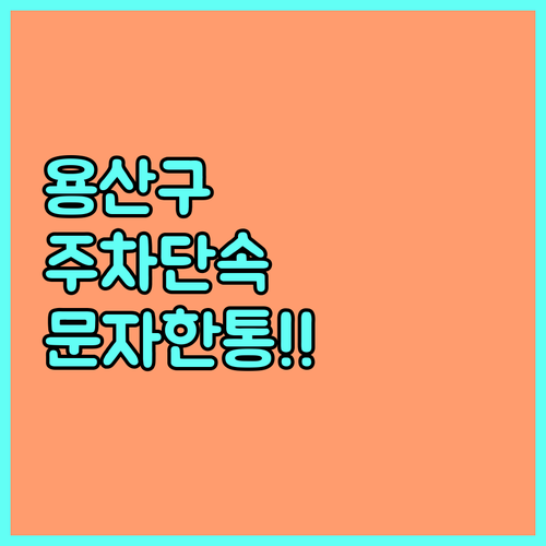 용산구 자동차 주정차 단속 문자 서비..