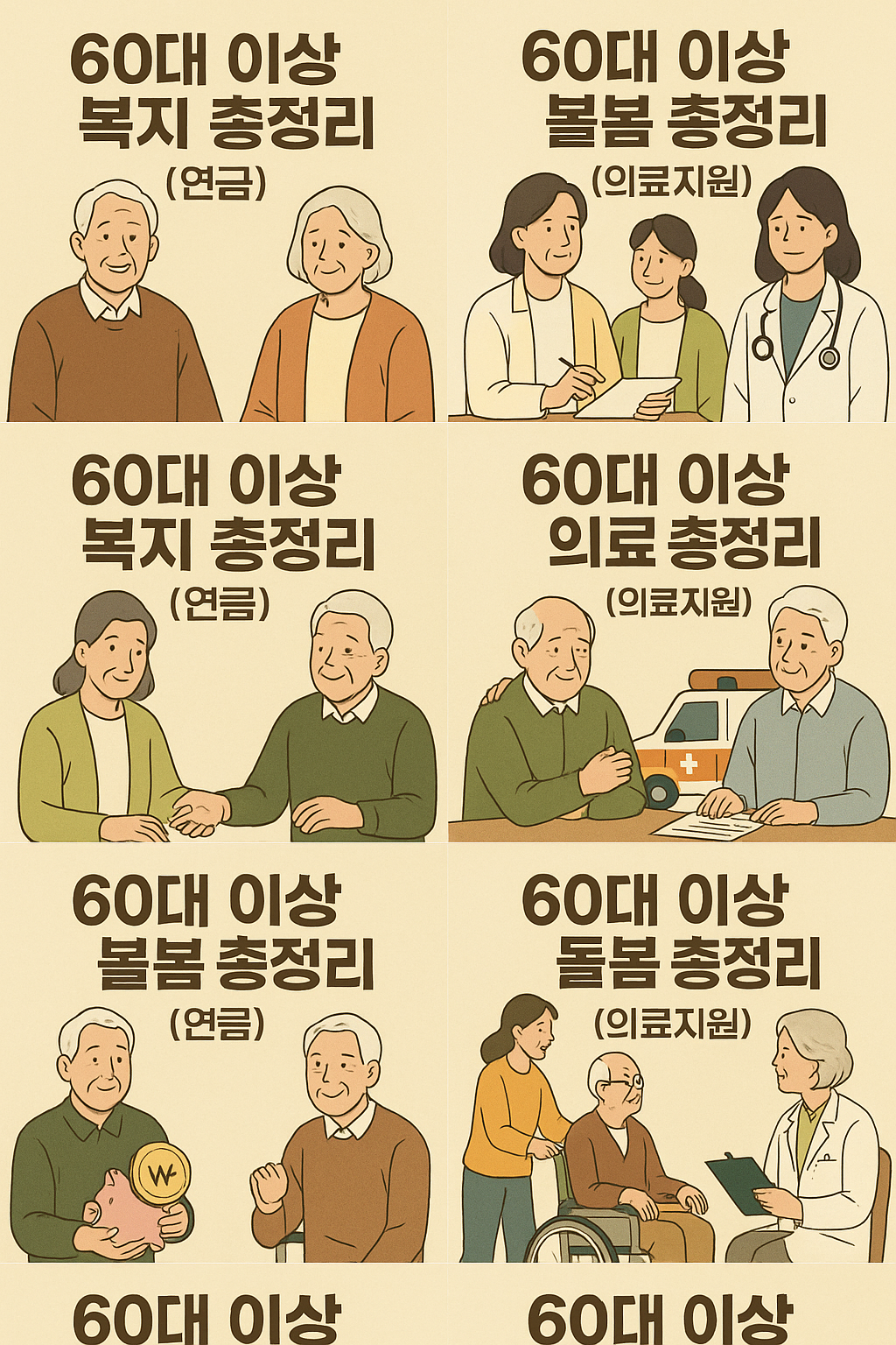 60대 이상 복지 총정리 (연금, 돌봄, 의료지원)