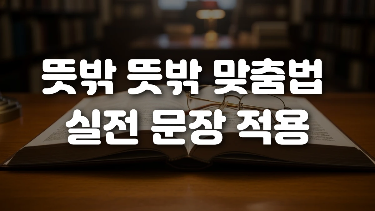 뜻밖 뜻밖 맞춤법 실전 문장 적용