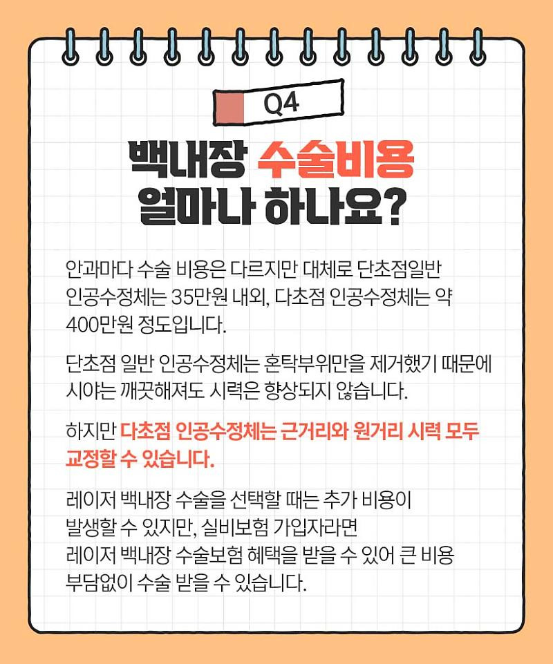 백내장 수술비용