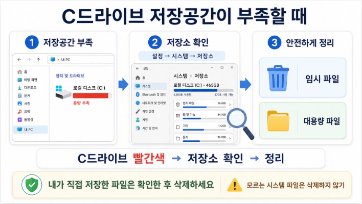 윈도우 C드라이브 안전 정리 3단계