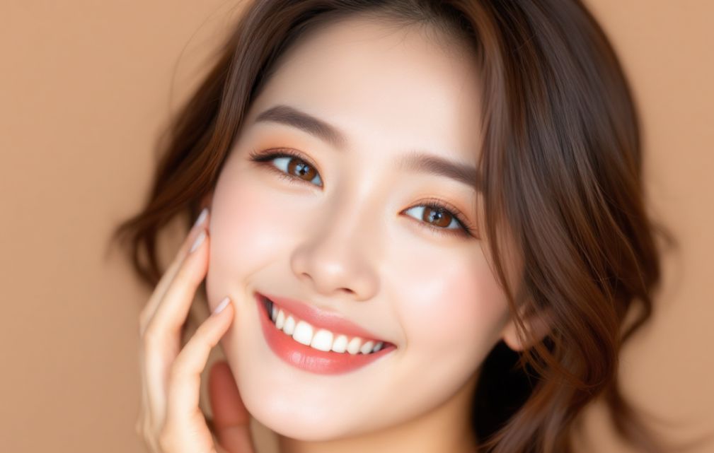 피부가 좋은 여성의 클로즈업 이미지