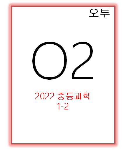 2022 오투 중등과학 1-2 표지