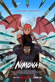 니모나 Nimona 주인공이 날개를 펼친 장면