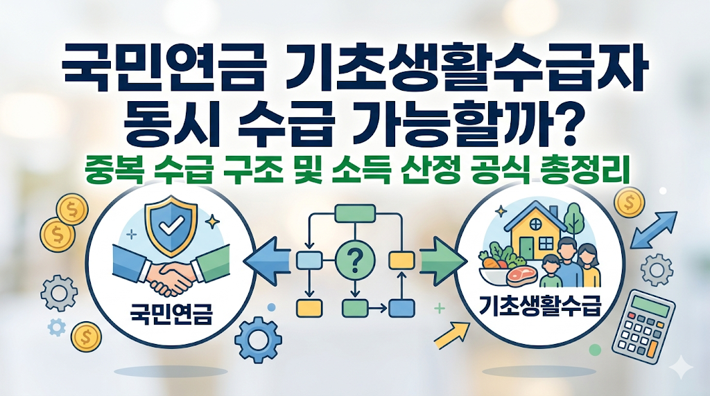 국민연금 기초생활수급자 동시 수급 가능할까? 중복 수급 구조 및 소득 산정 공식 총정리