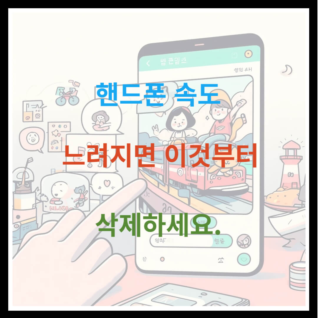 핸드폰 속도 느려지면 이것 삭제하세요.