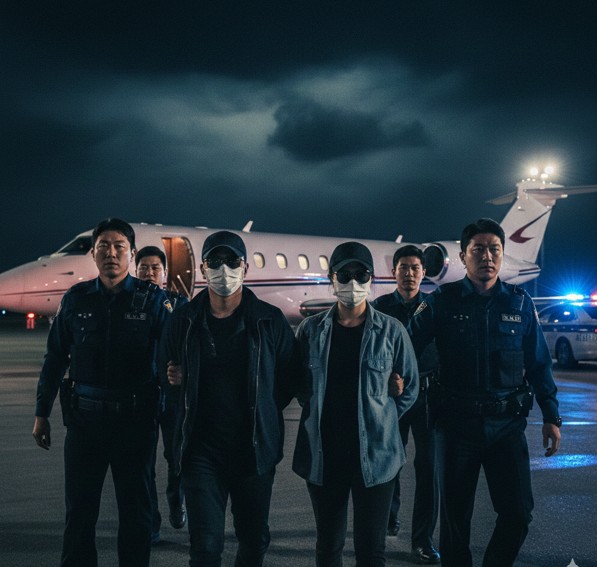 로맨스 스캠 부부 사기단이 캄보디아에서 전용기를 통해 전격 송환