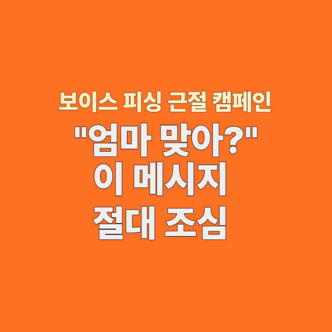 엄마맞아? 이 메시지 절대 조심