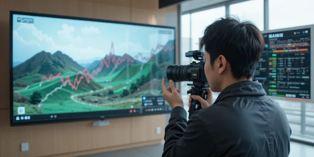 유튜브 채널을 통해 강원랜드 주가 전망에 대해 설명하는 경제 콘텐츠 제작자