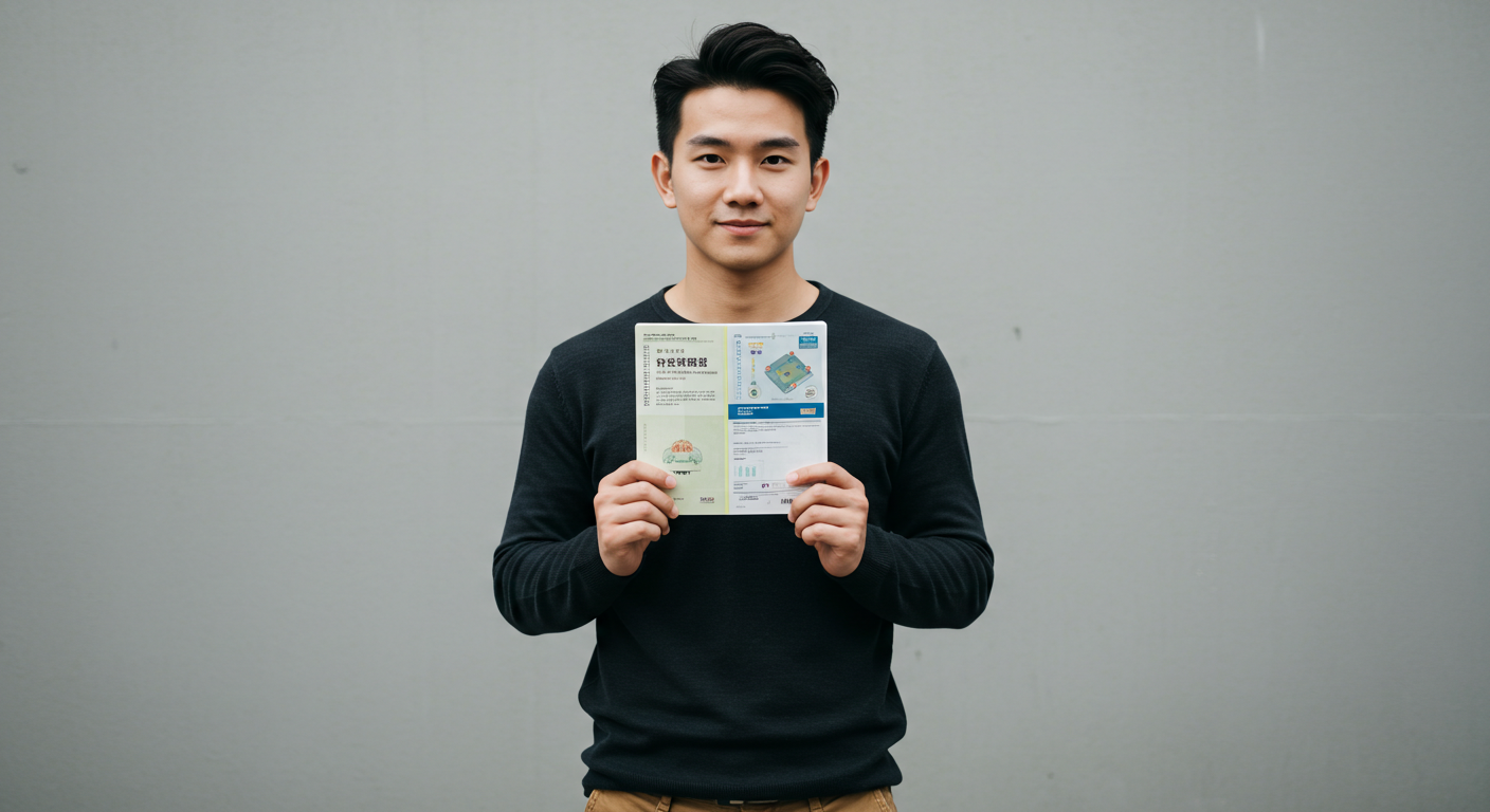 통장 들고 있는 남성