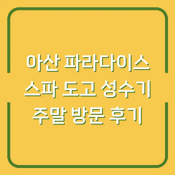 아산 파라다이스 스파 도고 성수기 주말 방문 후기