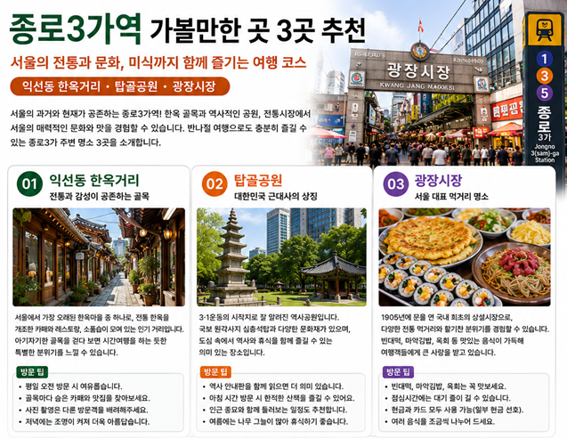 종로3가역 가볼만한곳 3곳 추천