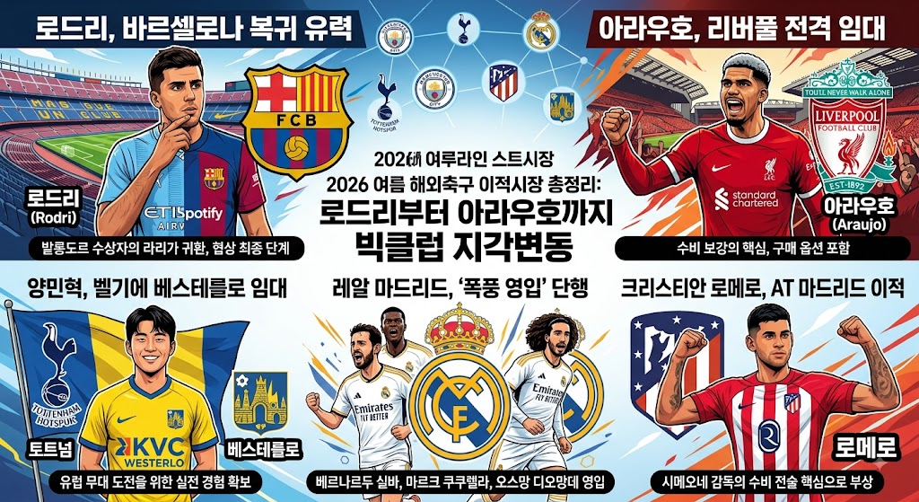 2026여름이적시장, 로드리 양민혁 로메로 이적!