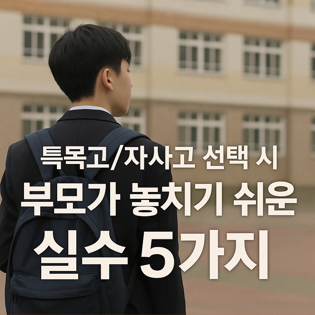 특목고 자사고 선택시 놓치기 쉬운 실수 5가지