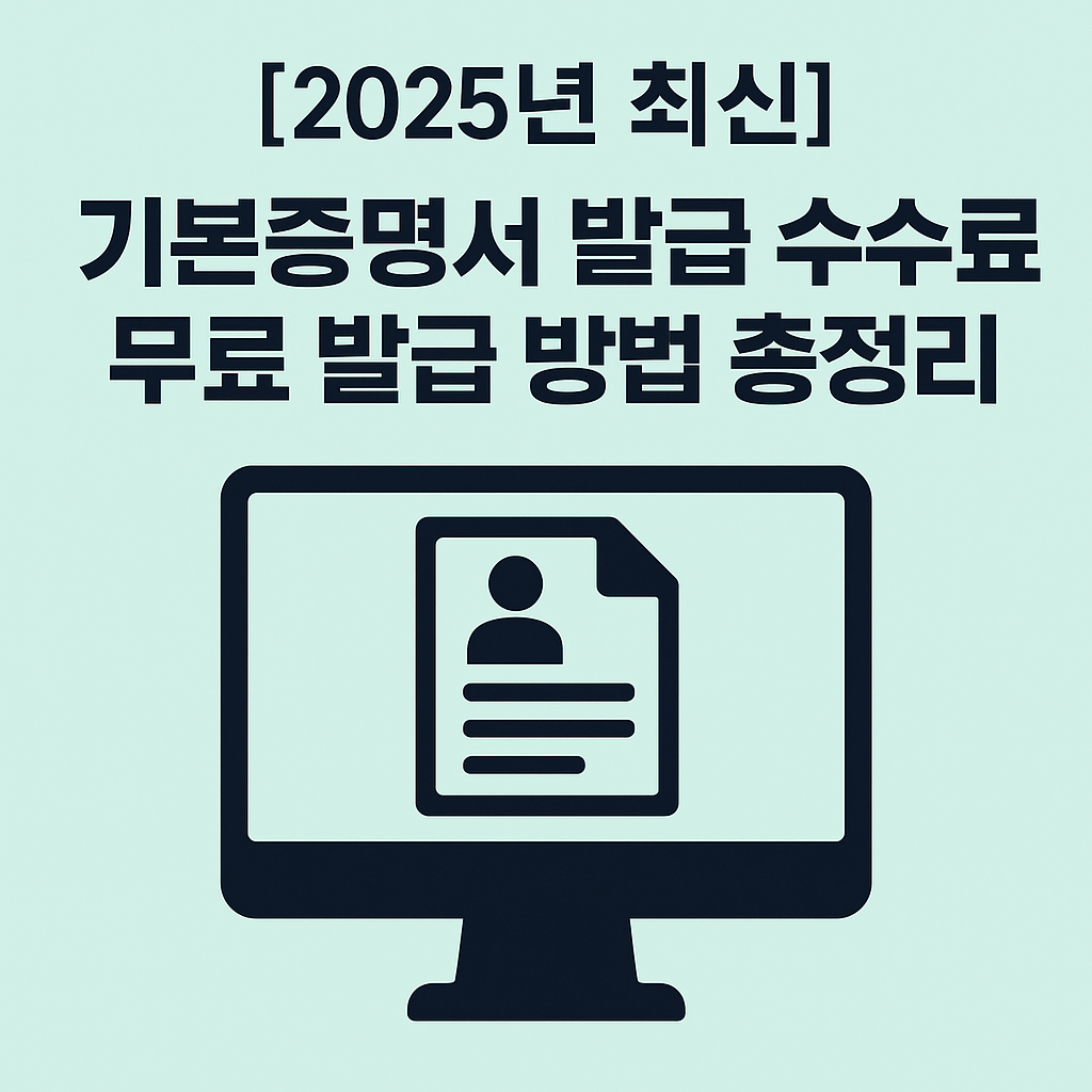 기본증명서 발급 수수료와 무료로 받는 방법 총정리
