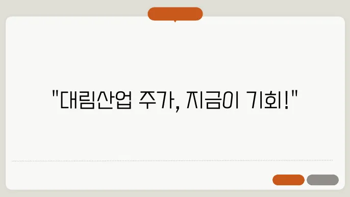 대림산업 주요 특성 요약