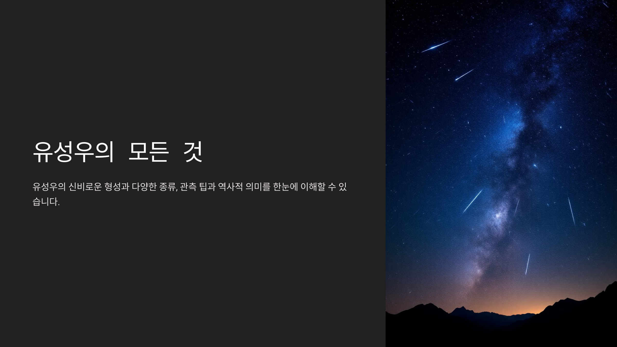 ALT=유성우의 모든 것