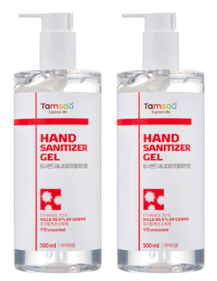 탐사 핸드 새니타이저 겔, 500ml, 2개입