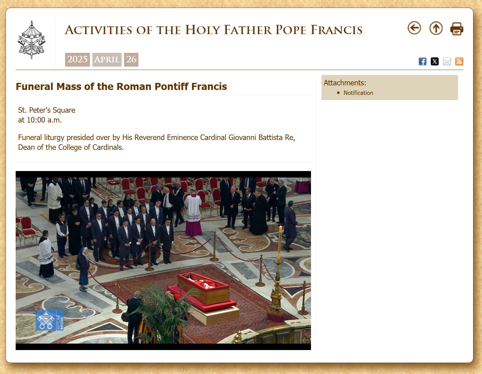 교황 장례미사 생중계