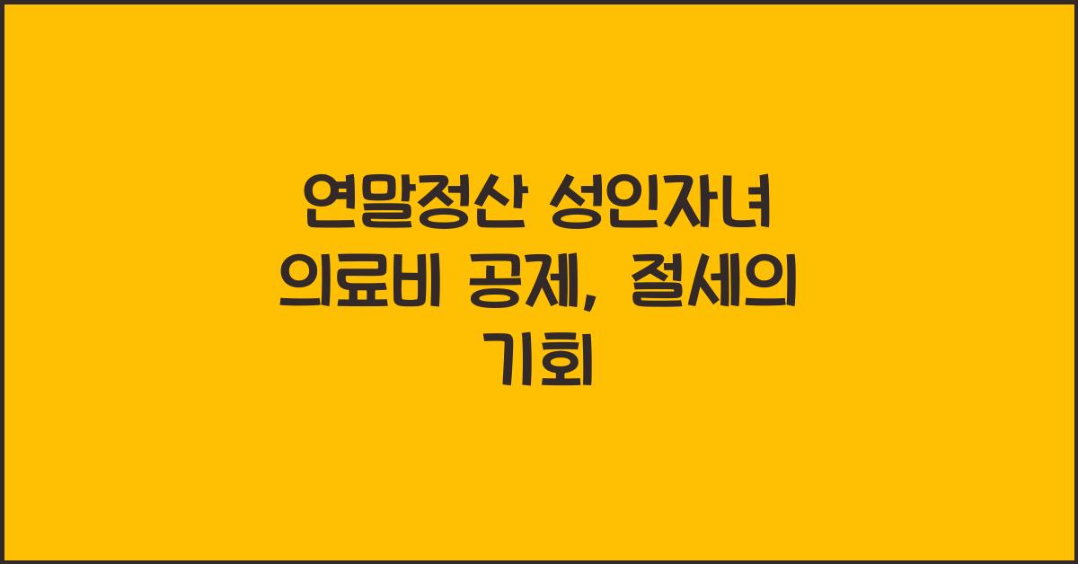 연말정산 성인자녀 의료비 공제