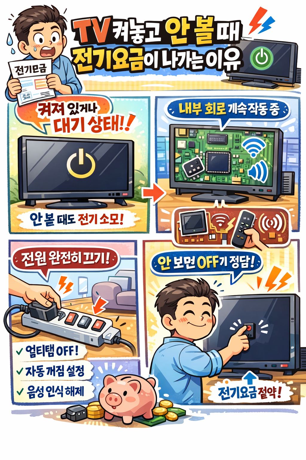 TV 켜놓고 안 볼 때 전기요금이 나가는 이유