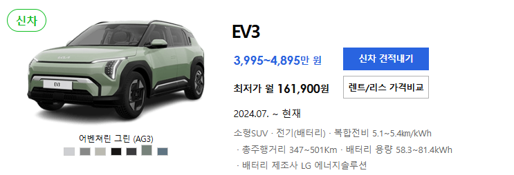EV3가격