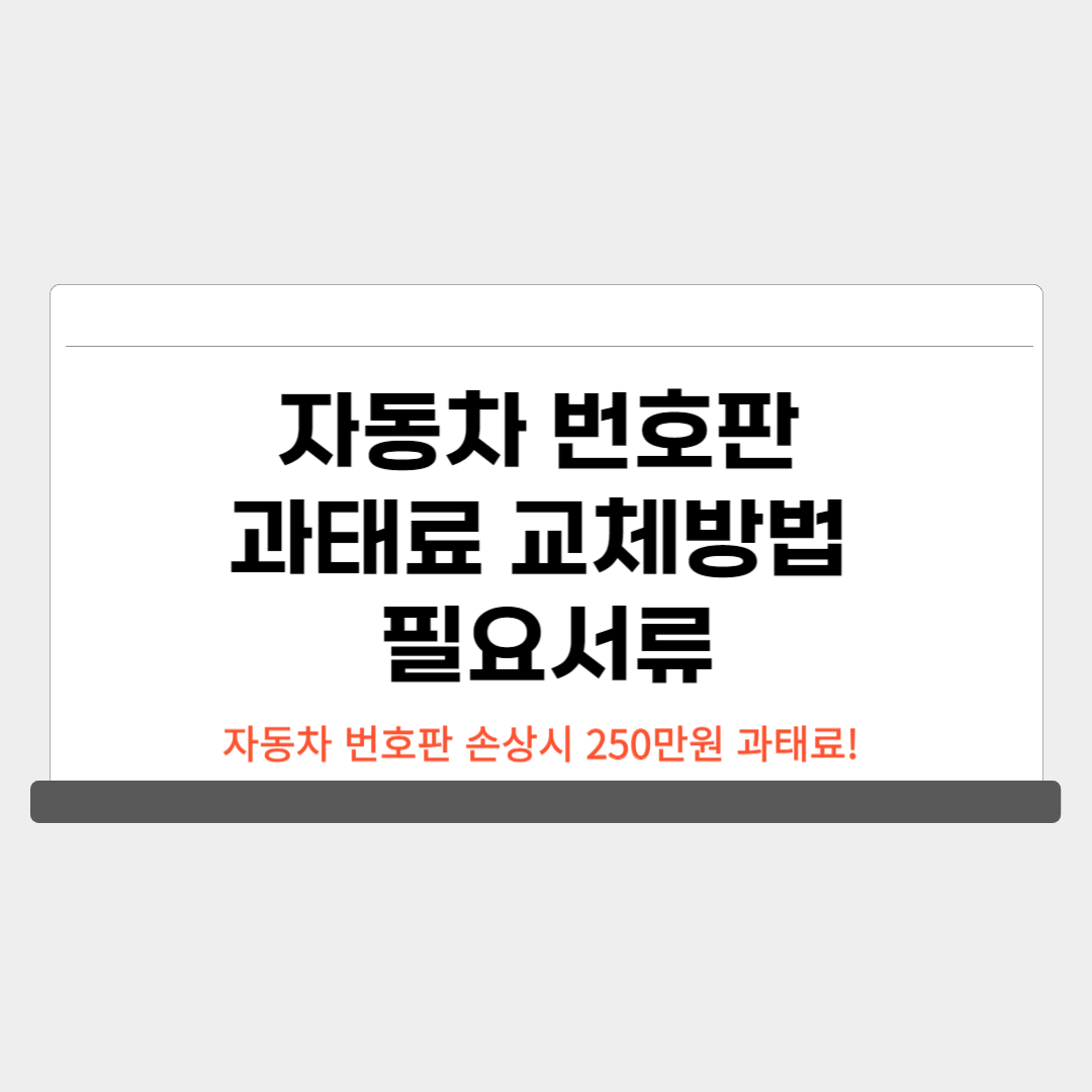 자동차 번호판 과태료 교체방법 필요서류