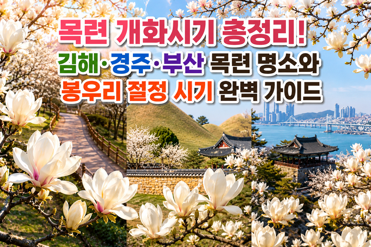 목련 개화시기 총정리! 김해·경주·부산 목련 명소와 봉우리 절정 시기 완벽 가이드 관련 사진