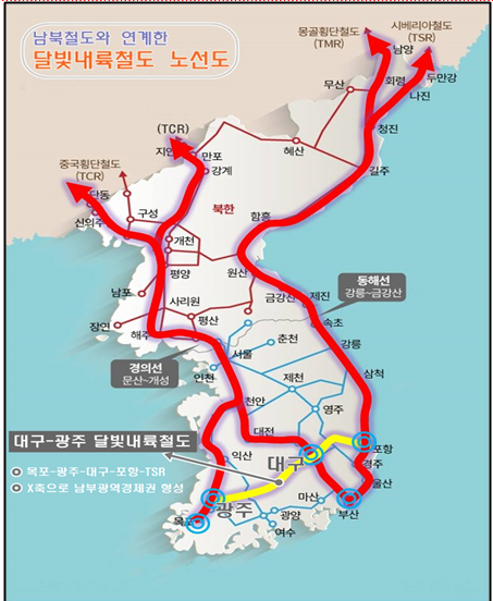 달빛내륙철도 노선도