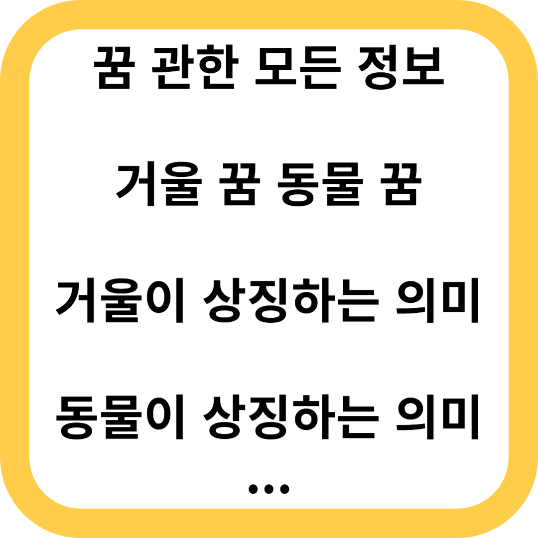 꿈 해몽 거울 꿈 동물 꿈