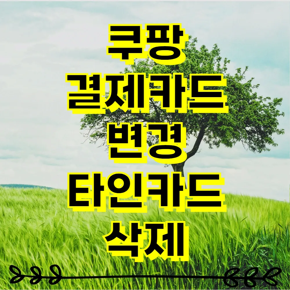 쿠팡 결제카드 변경 타인카드 삭제