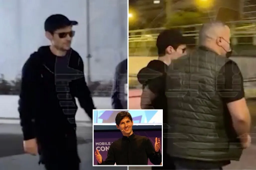 두로프 CEO는 지난달 24일 프랑스 경찰에 체포됐다가 500만 유로(약 74억 원)의 보석금을 내고 석방된 모습