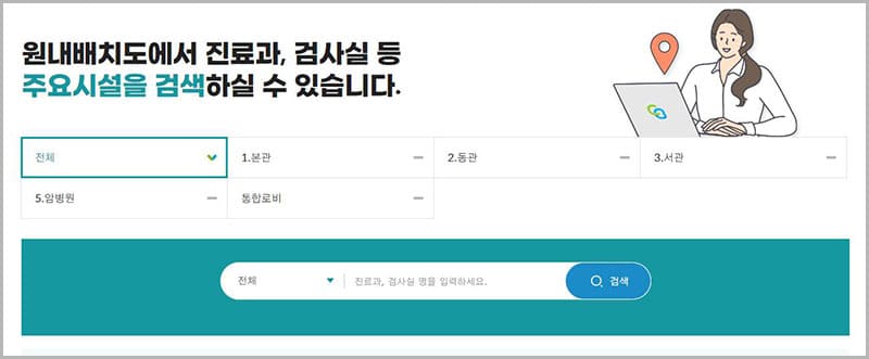 충북대학교병원 원내배치도