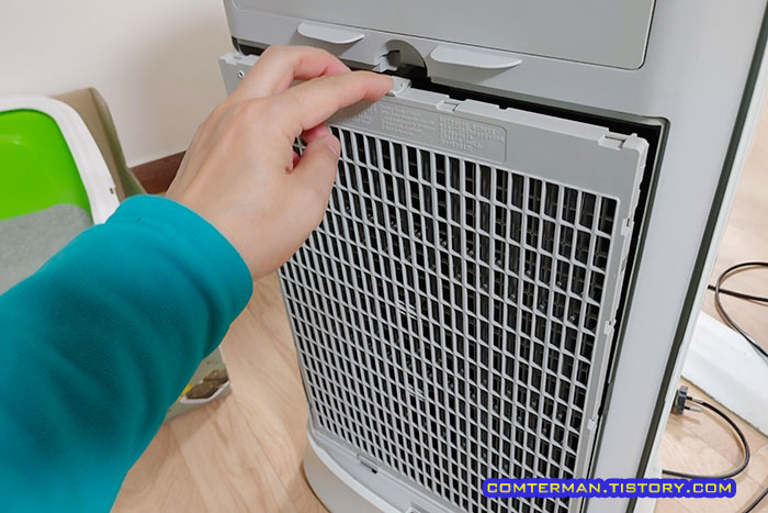 삼성 공기청정기 대전필터 분리